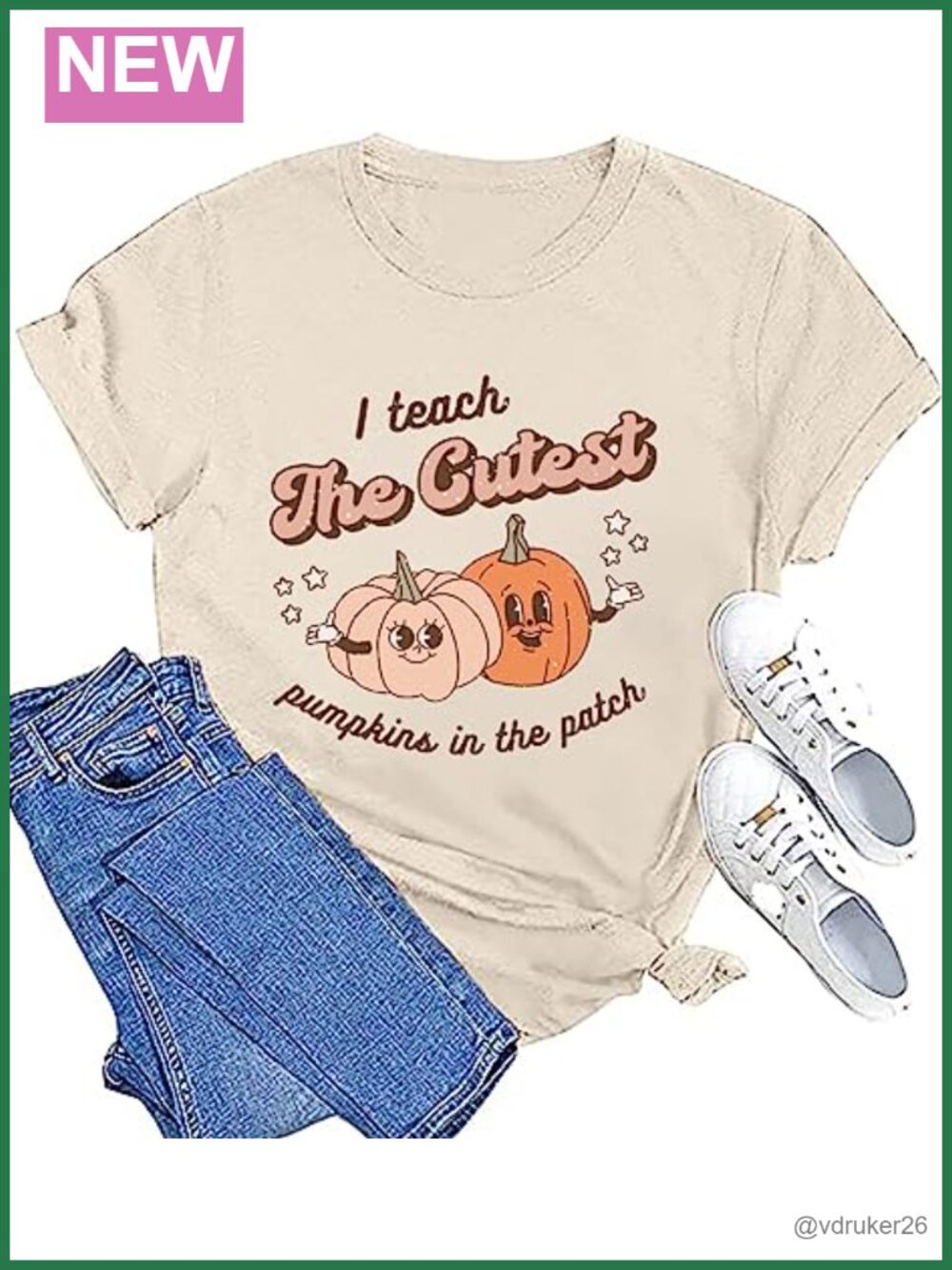 Women's Halloween Teacher T-Shirt I Teach The Cutest Pumpkins Cotton Blend